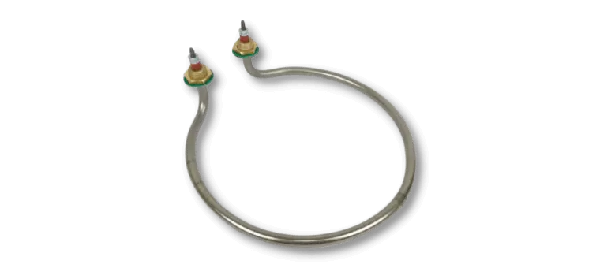 Resistência elétrica tubular circular com terminais